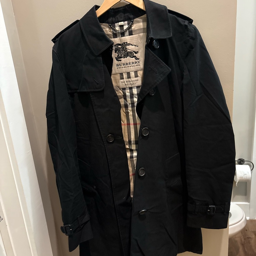 Burberry Black Trench Coat for Men
